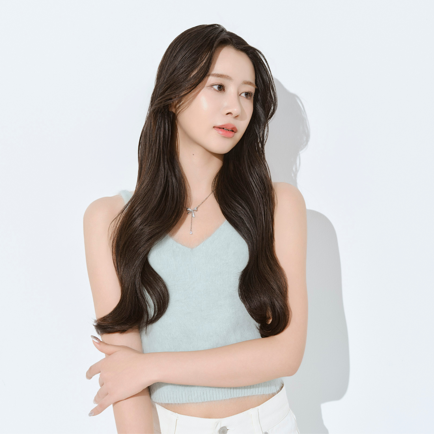 ケアヘアで完成したロングヘアのゆる巻き