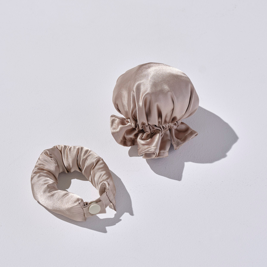 ベージュのケアヘアボンボン単品